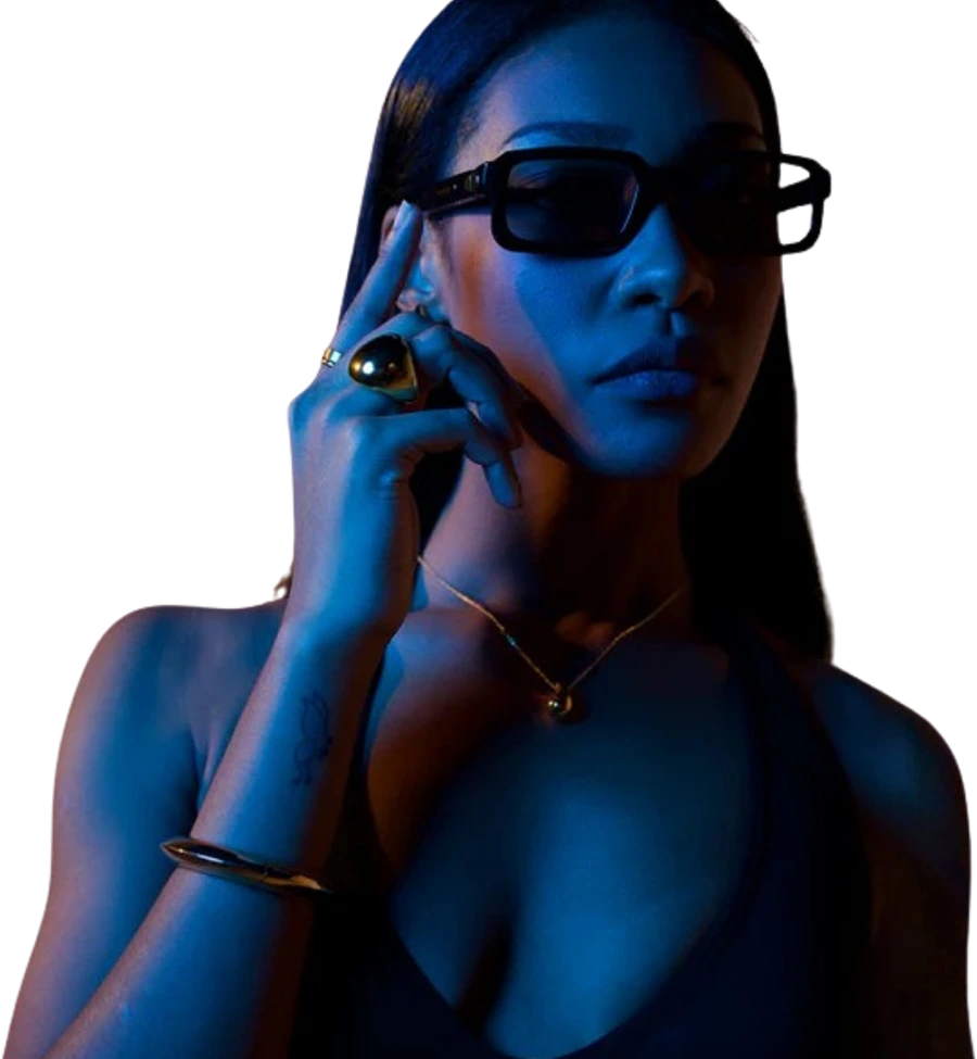 Woman wearing CHAMELO sunglasses